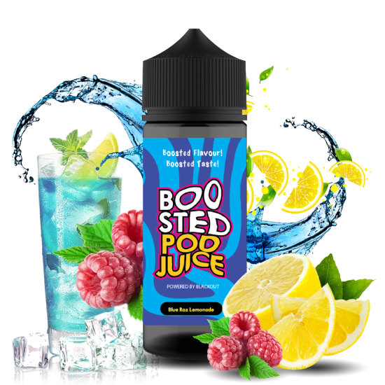 Blackout Boosted Pod Juice Blue Raz Lemonade Flavorshot 120ml