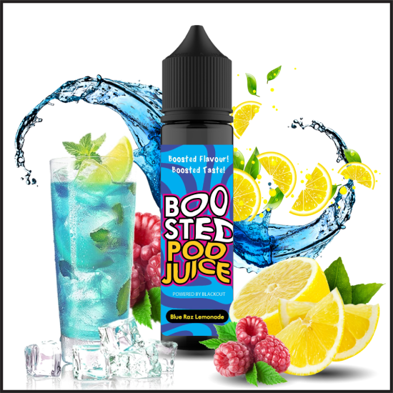 Blackout Boosted Pod Juice Blue Raz Lemonade Flavorshot 60ml