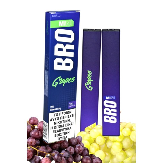 BRO Twist Grapes Disposable Pen Kit 2ml με Ενσωματωμένη Μπαταρία 300 Puffs 20mg