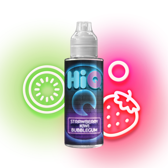 HiQ Strawberry Kiwi Bubblegum 20ml/120ml (Τσιχλόφουσκα, Φράουλα & Ακτινίδιο) (Flavour Shots)