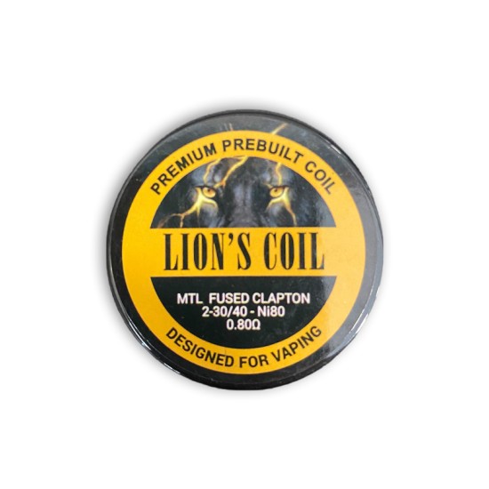 Lion's Coil Premium Prebuilt Coil 10pcs-MTL Fused Clapton N80 0.80 0.80ohm