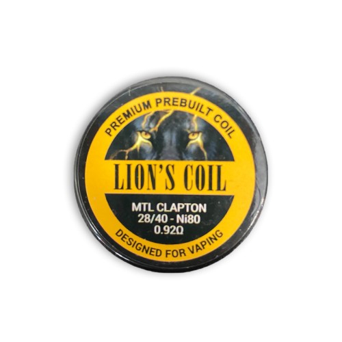 Lion's Coil Premium Prebuilt Coil 10pcs-mtl Clapton N80 0.92ohm