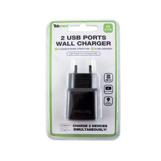 Tekmee USB Wall Charger 2 Ports x 2.4A