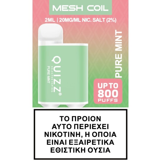 Quizz Mesh Coil Pure Mint 800 Τζούρες 20mg Νικοτίνη