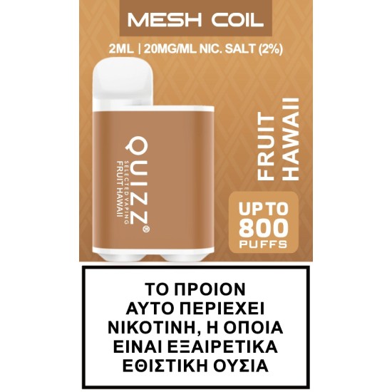 Quizz Mesh Coil Fruit Hawaii 800 Τζούρες 20mg Νικοτίνη