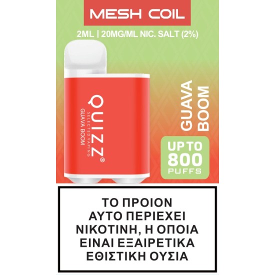 Quizz Mesh Coil Guava Boom 800 Τζούρες 20mg Νικοτίνη